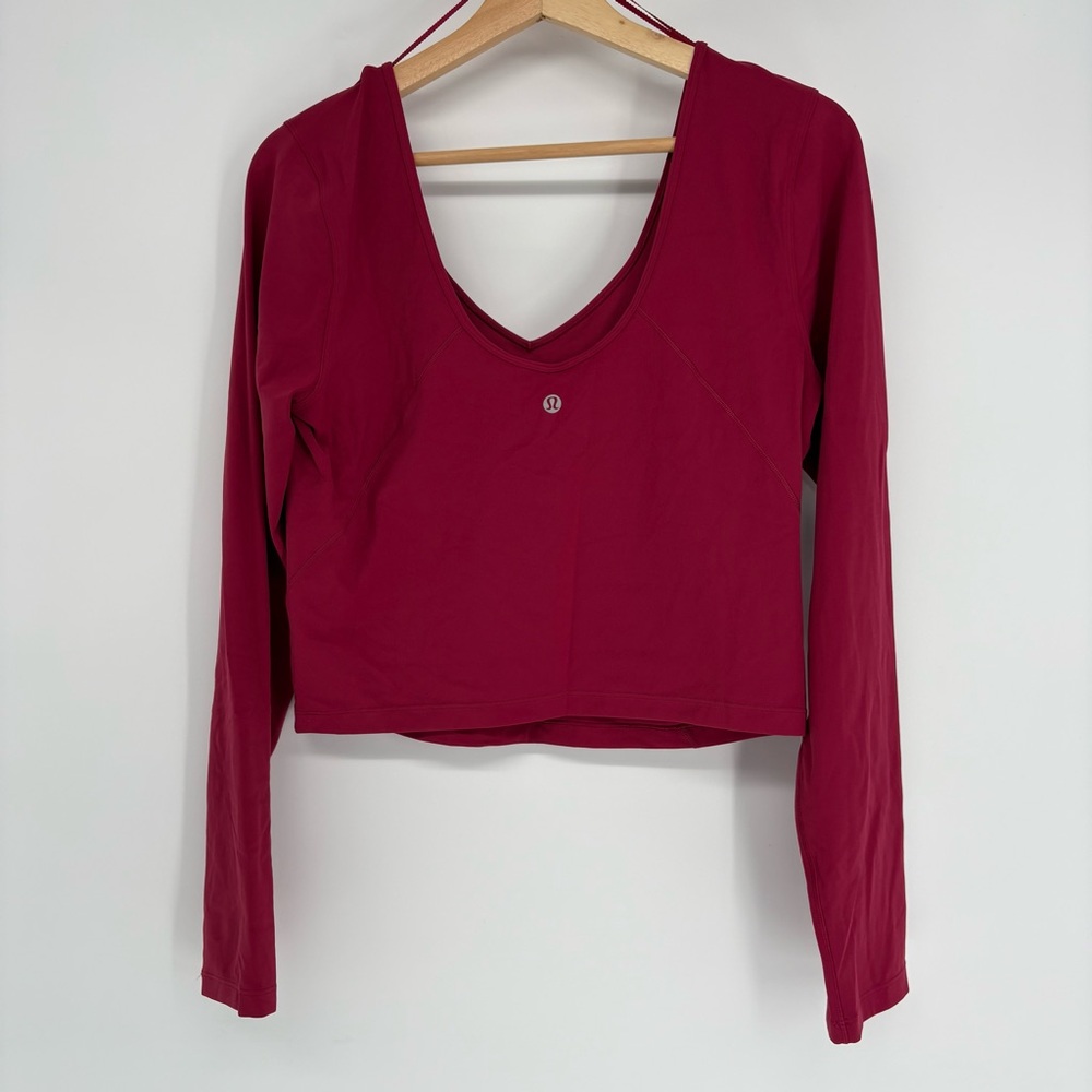 Lululemon Align Long Sleeve Cropped Top Red Maroon Burgundy